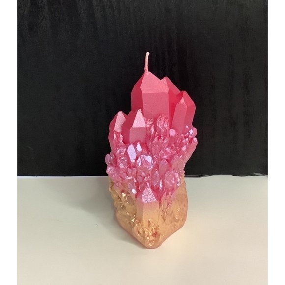 Zen Den Other - NEW Pink & Gold Quartz Formation Shaped Candle